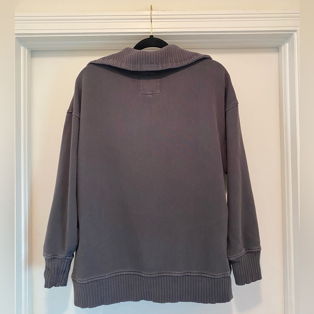 Aerie down to earth sweatshirt Size Small Quarter Zip Charcoal Grey Athleisure - Picture 4 of 10